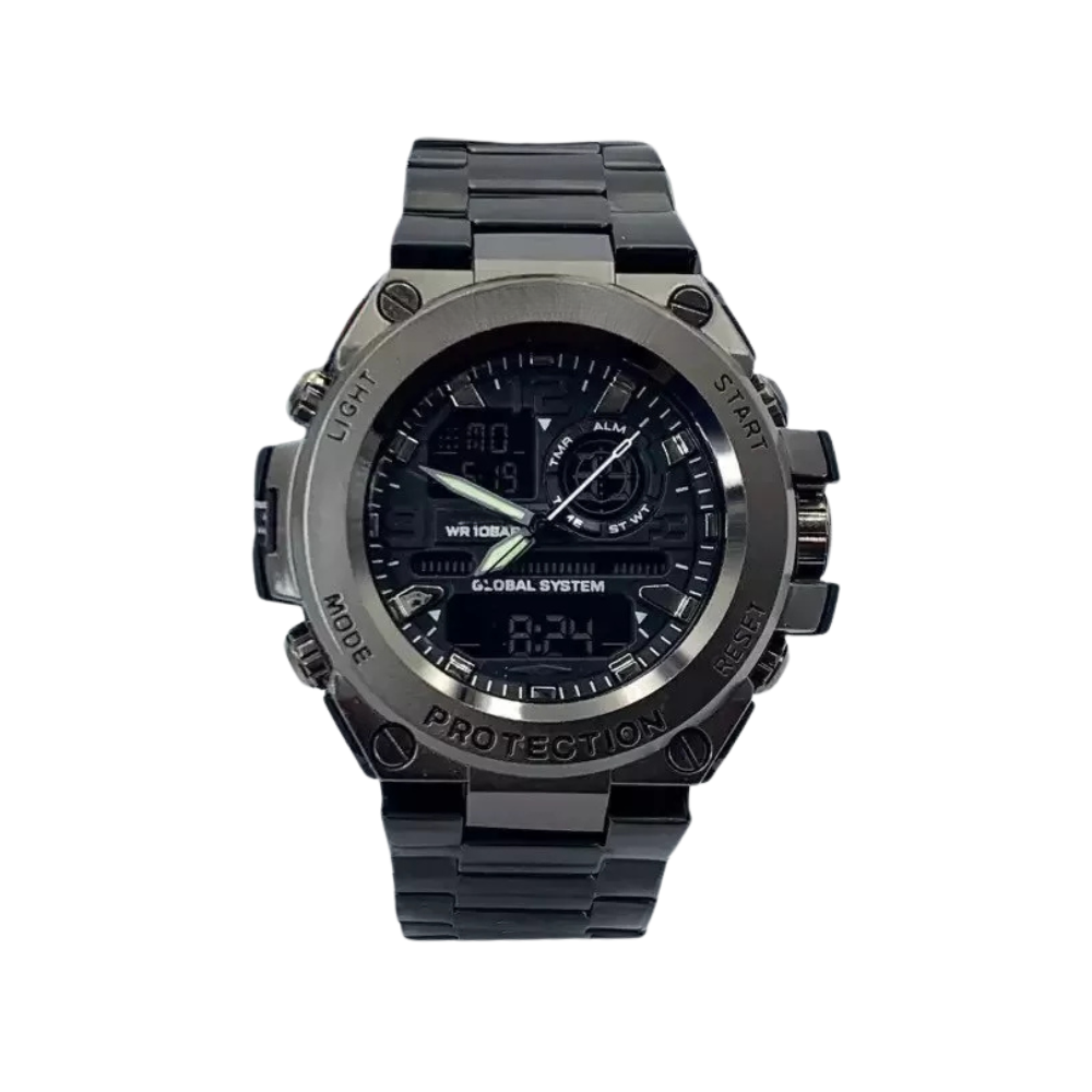 GST-8600 Steel Black 50mm - Waterproof 10Atm