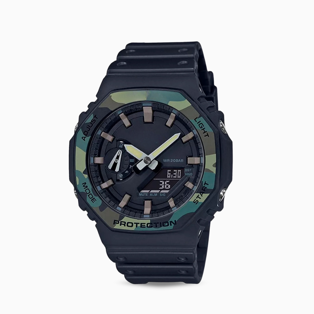 GA-2100 Black Green Camo 45mm - Waterproof 10Atm